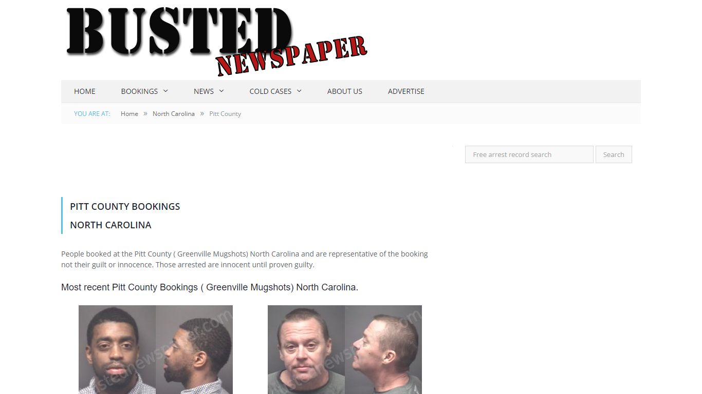 Pitt County, NC ( Greenville NC ) Mugshots - BUSTED NEWSPAPER